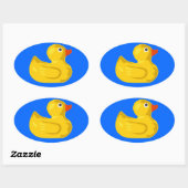 Ducky Duck Oval Sticker (Blatt)