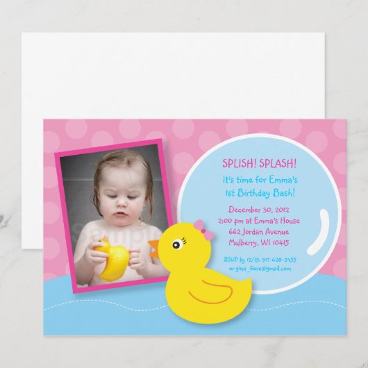 Ducky Einladung (Vorne/Hinten)