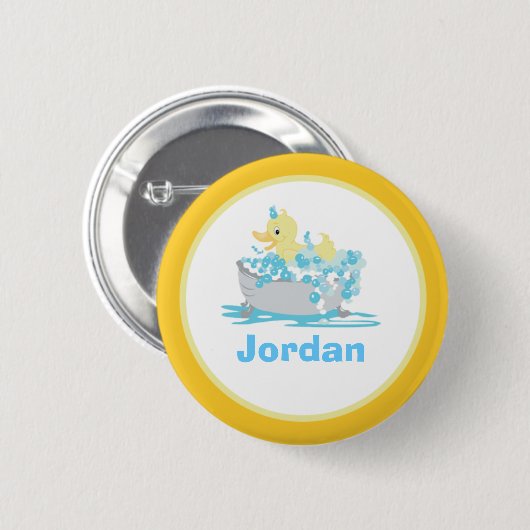 Ducky Ente Wanne-in der personalisierten Button (Vorne & Hinten)