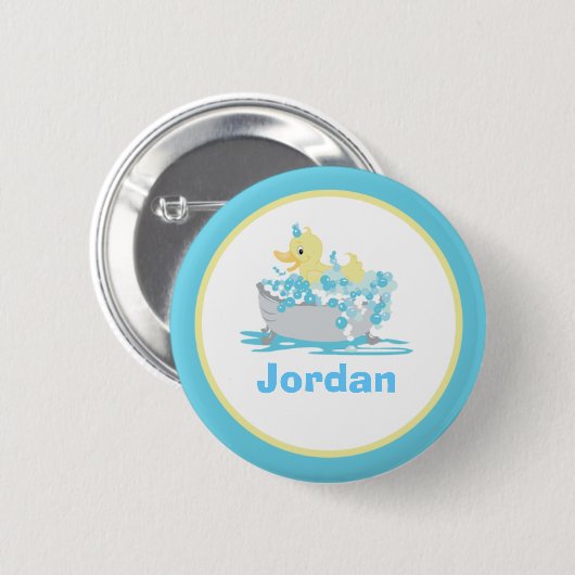 Ducky Ente Wanne-in der personalisierten Button (Vorne & Hinten)