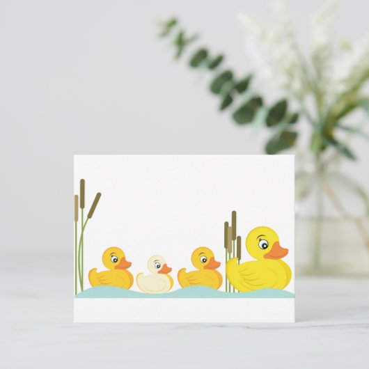 Ducky Family Postkarte (Stehend Vorderseite)