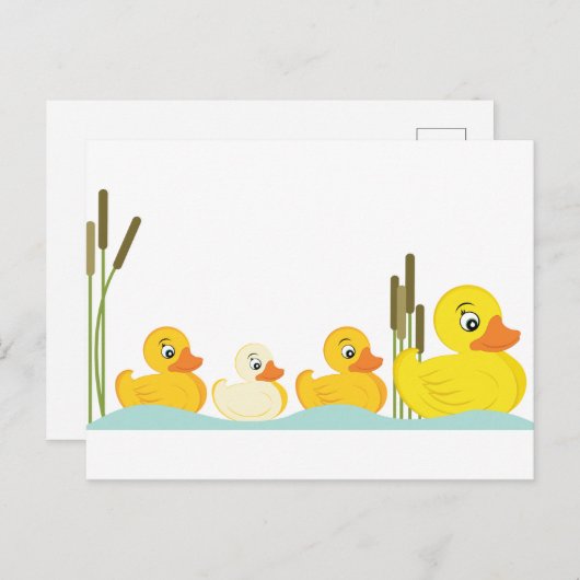 Ducky Family Postkarte (Vorne/Hinten)