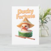 "Ducky Fortunes" Kawaii Einladung (Stehend Vorderseite)