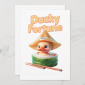 "Ducky Fortunes" Kawaii Einladung (Vorne/Hinten)