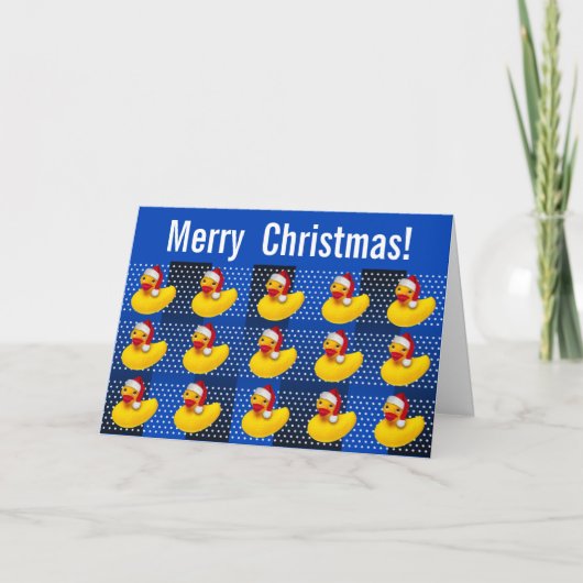 Ducky frohe Gummiweihnachten Sankt Feiertagskarte (Vorderseite)