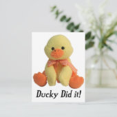 Ducky hat es getan! postkarte (Stehend Vorderseite)