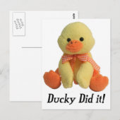 Ducky hat es getan! postkarte (Vorne/Hinten)