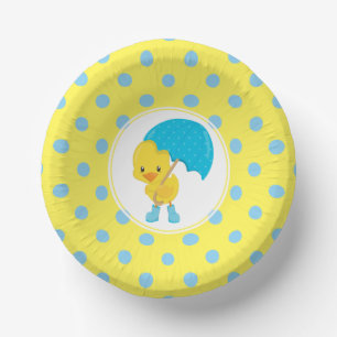 Ducky mit Umbrella Baby Dusche Pappteller