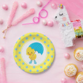 Ducky mit Umbrella Baby Dusche Pappteller (Party)
