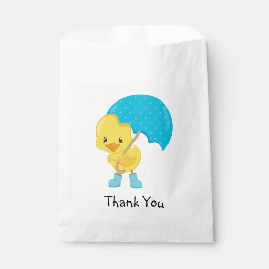 Ducky mit Umbrella Danke Geschenktütchen (Vorderseite)