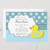 Ducky moderne Babyparty-Einladung Einladung (Vorne/Hinten)