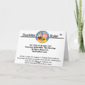 Ducky neues Jahr 2 Feiertagskarte (Rückseite)