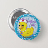 Ducky niedlich Krankenschwester Button (Vorne & Hinten)