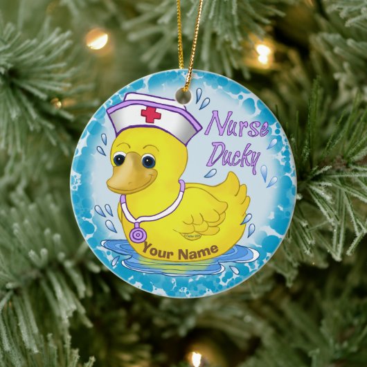 Ducky niedlich Krankenschwester Keramikornament (Baum)