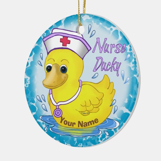 Ducky niedlich Krankenschwester Keramikornament (Links)