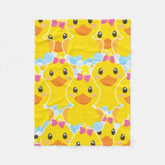 Ducky PINK BOW Fleece Blanket (Vorderseite)