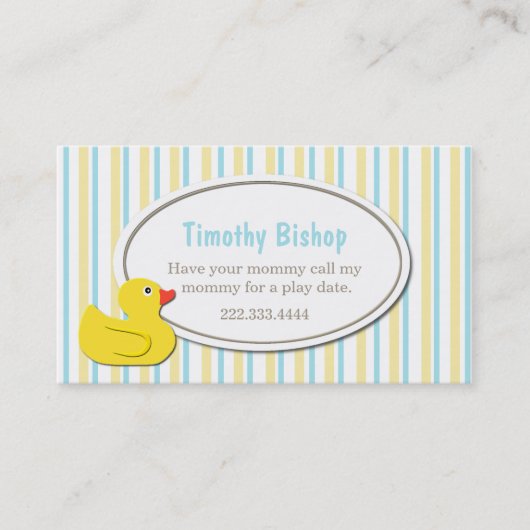 Ducky Spiel-Datums-Gummikarte Telefonnummerkarte (Vorderseite)