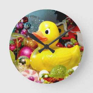 Ducky Weihnachten I Runde Wanduhr