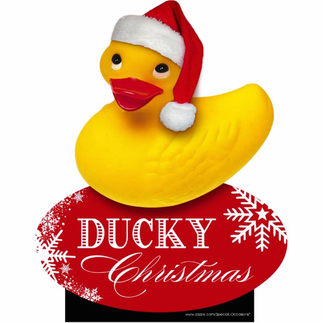 Ducky Weihnachtssankt-Gummi-Ente Freistehende Fotoskulptur (Vorne)
