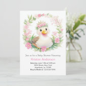 Ducky Wonders: Eine Babydusche für Mädchen Einladung (Stehend Vorderseite)