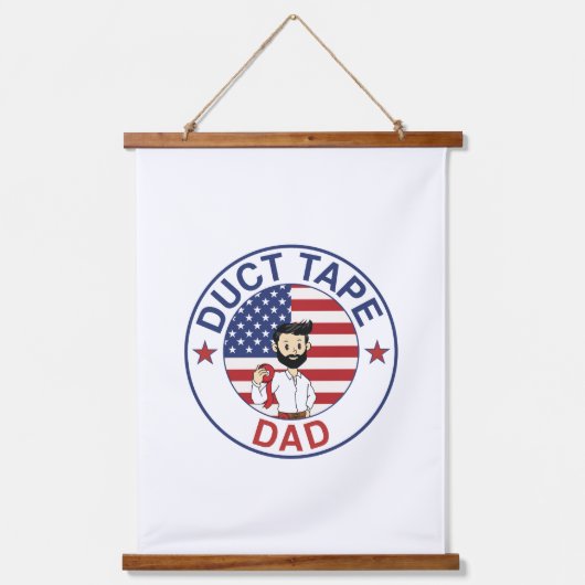 Duct Tape Dad - Wall Tapestry Wandteppich Mit Holzrahmen (Vorderseite)