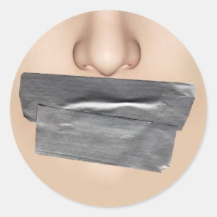 Duct Tape Mouth Runder Aufkleber