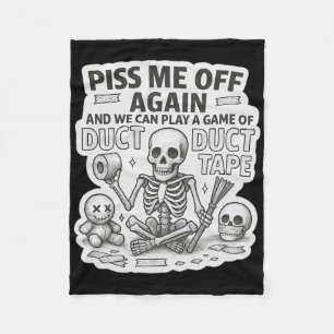 Duct Tape Skeleton Funny Sarcastic Halloween Fleecedecke
