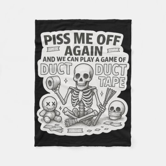 Duct Tape Skeleton Funny Sarcastic Halloween Fleecedecke (Vorderseite)