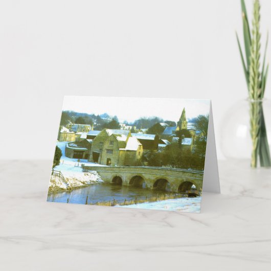 Duddington, Northamptonshire Snowszene Feiertagskarte (Vorderseite)