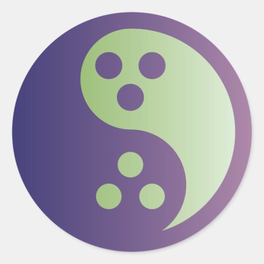 Dudeism Yin Yang Sticker (großer Kreis) (Vorderseite)