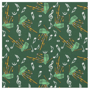 Dudelsack-Musiknoten-Muster Stoff