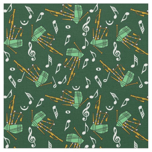 Dudelsack-Musiknoten-Muster Stoff (Nahaufnahme)
