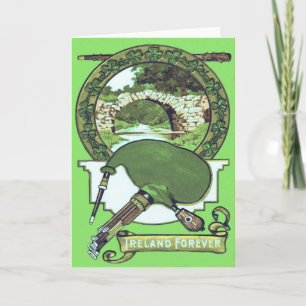 Dudelsack Shillelagh Shamrock Steinbrücke Karte