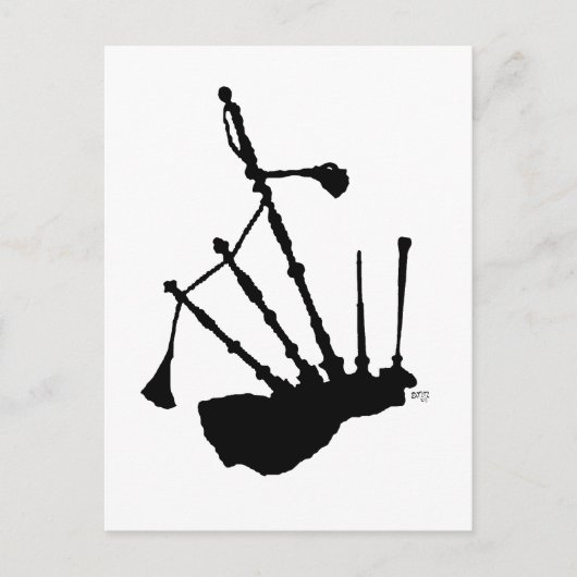Dudelsack Silhouette Postkarte (Vorderseite)