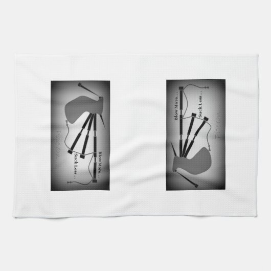 Dudelsack-Thema (B/W) Küchentuch (Horizontal)