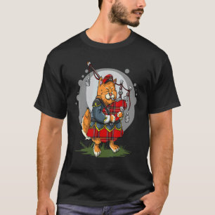 Dudelsackkatze spielt Dudelsack Schottische Musik T-Shirt