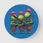 Dudelsackpfeifer für Burns-Supper-Schottisch Runde Wanduhr (Vorderseite)