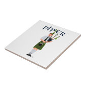 Dudelsackpfeifer - Grüner Kilt Fliese (Seite)