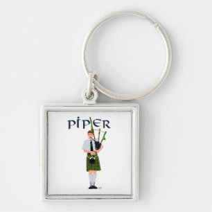 Dudelsackpfeifer - Grüner Kilt Schlüsselanhänger