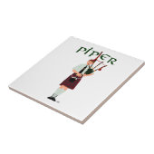 Dudelsackpfeifer - Rotes Kilt Fliese (Seite)