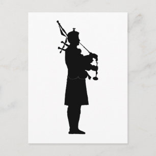 Dudelsackpfeifer-Silhouette Postkarte