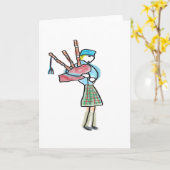 Dudelsackspiel Karte (Gelbe Blume)