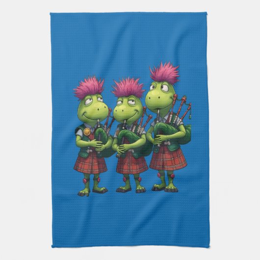 Dudelsackspieler für Burns Supper Schottisch Geschirrtuch (Vertikal)