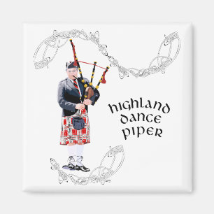 Dudelsackspieler im roten Kilt Magnet