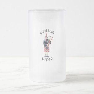 Dudelsackspieler im roten Kilt Mattglas Bierglas