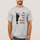 Dudelsackspieler-T - Shirt - die Rohre nennen (Vorderseite)