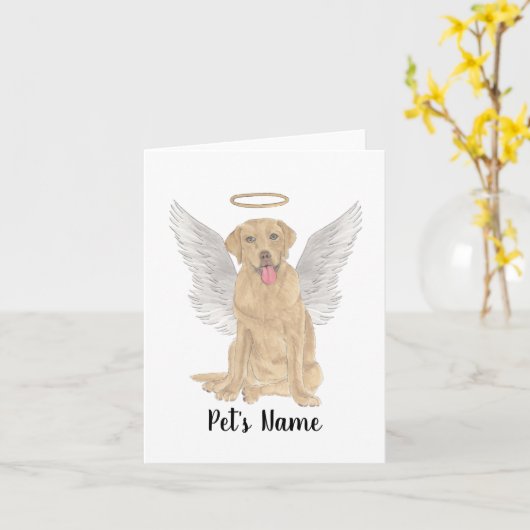 Dudley Labrador Beileid Memorial Karte (Gelbe Blume)