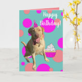 Dudley Labrador Birthday Card Karte (Gelbe Blume)