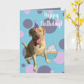 Dudley Labrador Birthday Karte (Gelbe Blume)