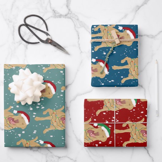 Dudley Labrador Christmas Geschenkpapier Set (Vorderseite)